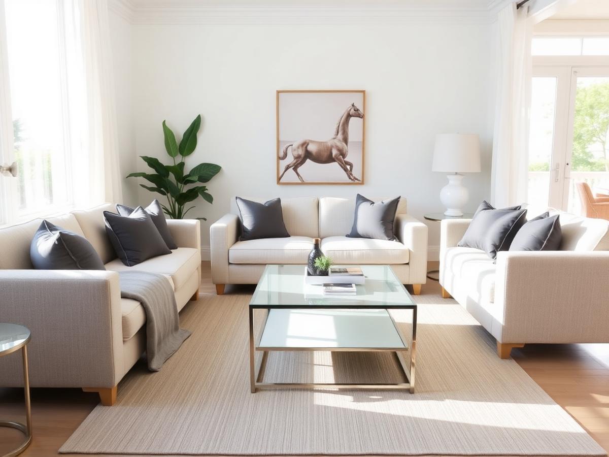 The same living room styled, dusted and beautifully finished after cleaning